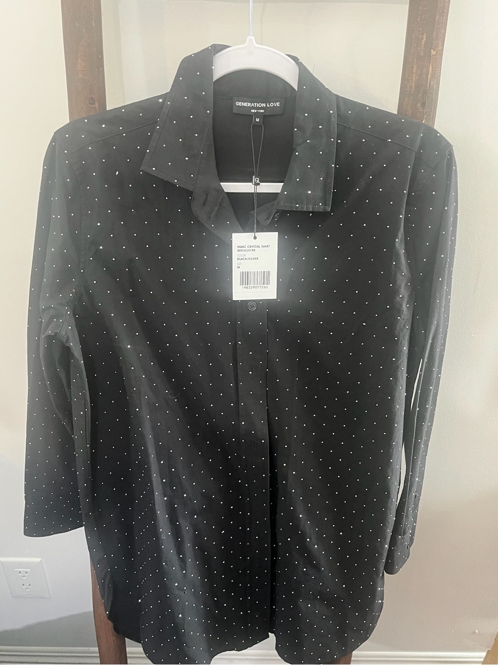 Generation Love Black rhinestone Button-Up Shirt